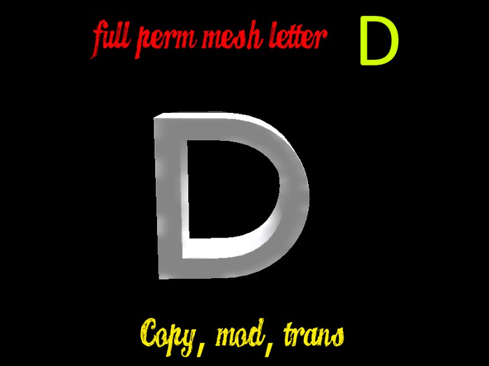 Mesh Letter D-- Full Perm