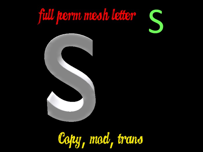 Mesh Letter S-- Full Perm