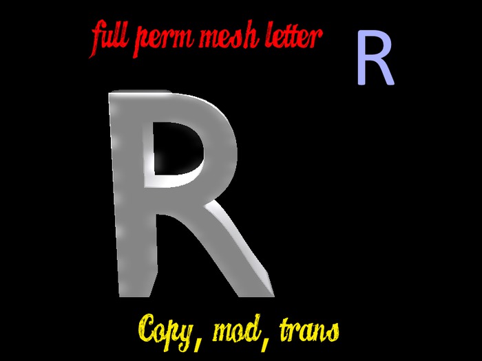 Mesh Letter R-- Full Perm