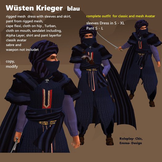 Wuesten Krieger blau 