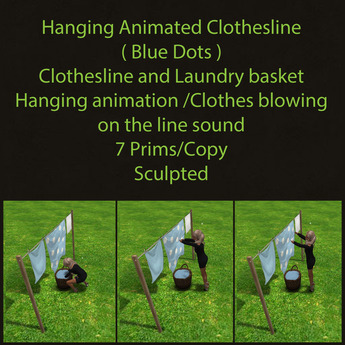 Second Life Marketplace - Hanging Animated Clothesline ( Blue Dots )