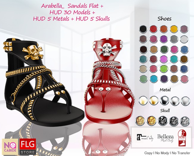 :: No Cabide + FLG :: Arabella_ Sandals Flat - HUD 30 Models *