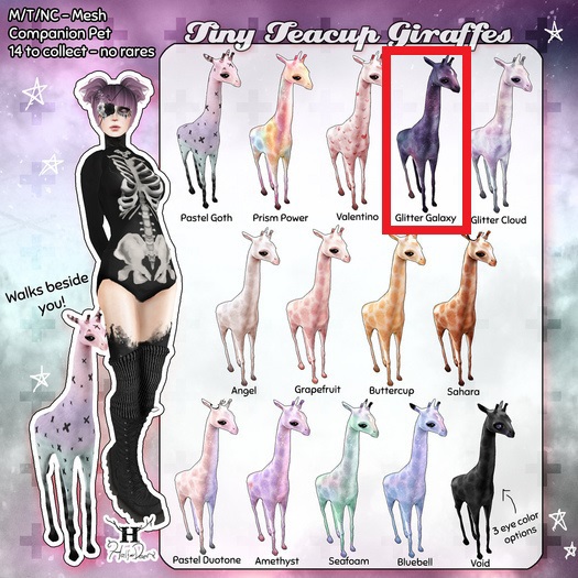 +Half-Deer+ Tiny Teacup Giraffe - Glitter Galaxy