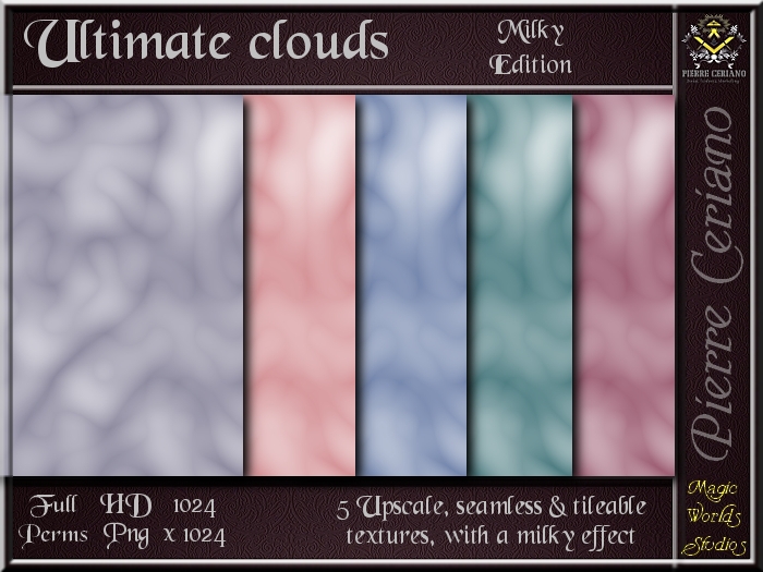 Ultimate clouds - Milky - 5 FULL PERMS Textures