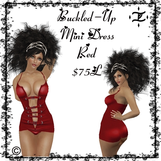 Buckeled-Up Mini Dress Red