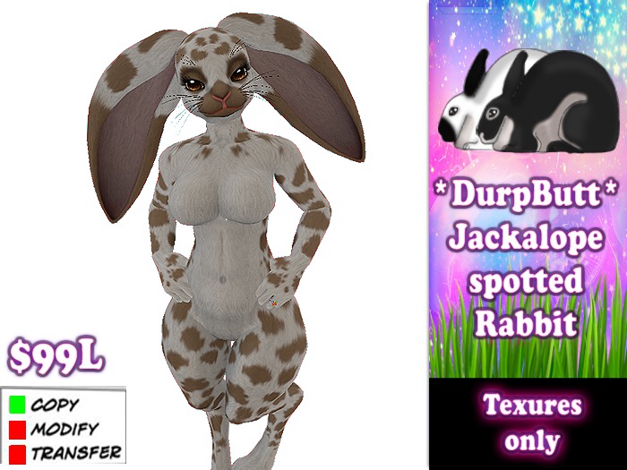 *DurpButt* Jackalope - spotted Rabbit - Tan