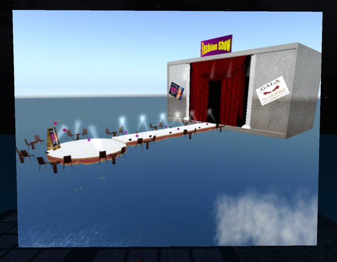 CATWALK  WITH  POSES,SEATIN, LIGHTS,ect..