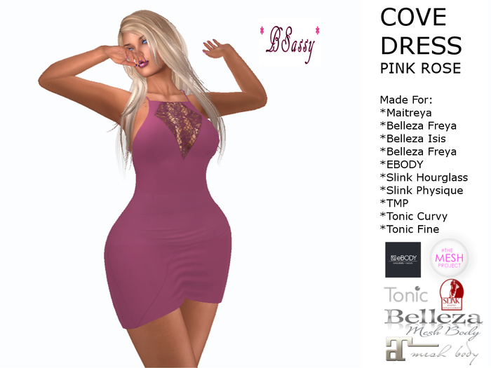 *BSASSY* COVE APRIL PROMO DRESS PINK ROSE