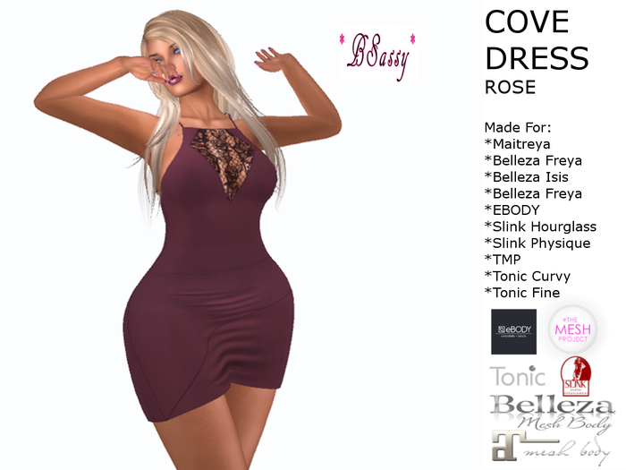 *BSASSY* COVE DRESS ROSE