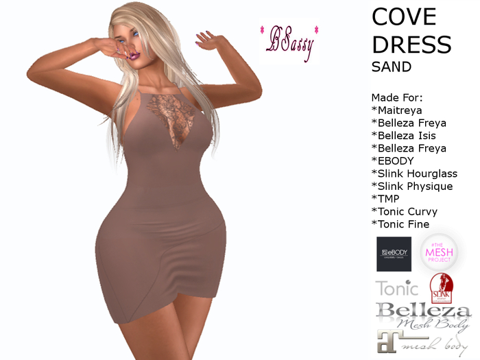 *BSASSY* COVE APRIL PROMO DRESS SAND