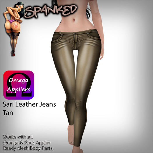 SPANKED Sari Leather Jeans Tan BOX