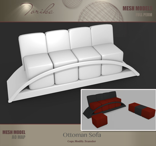 Second Life Marketplace Torika Ottoman Sofa