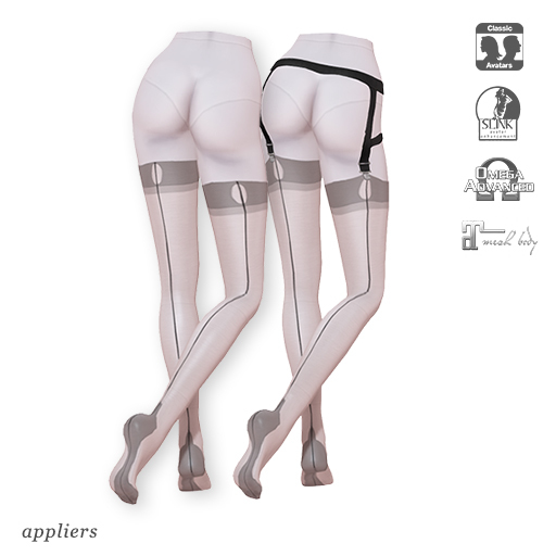 alaskametro<3 "Nyla" stockings - Powder plain | Appliers: Slink/Omega/Maitreya