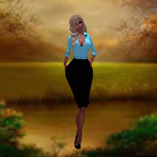 light blue pinup