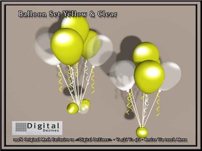 .::DD::. Yellow and Clear Balloon Set Delivery Hud