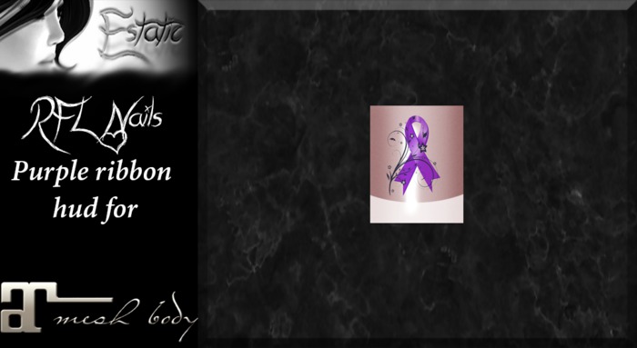 ~E~ RFL Purple Ribbon Nails - Maitreya HUD
