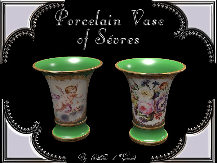 "CdT" Porcelain Vase of Sevres(green)