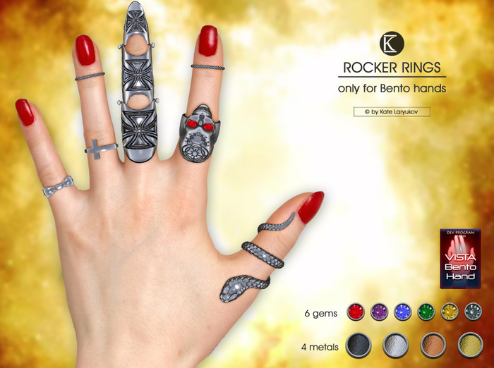 [*K*] Rocker Rings for bento hands - DEMO
