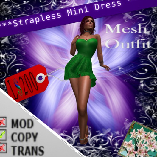 Strapless Mini Green Bagged (Wear to Unpack)