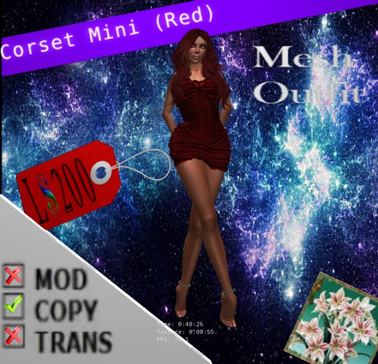 Mesh_Corset Dress (red)