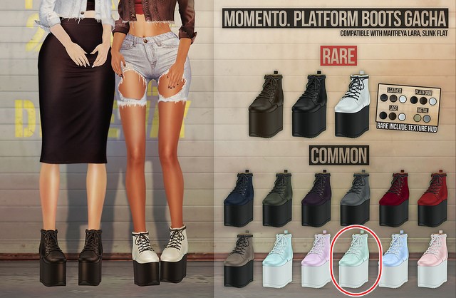 Momento. Platform boots aqua