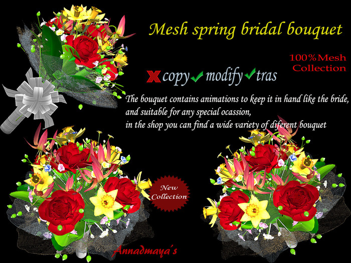 Mesh spring bridal bouquet v. 4