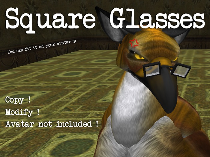 -Square Glasses- Furries Accessory
