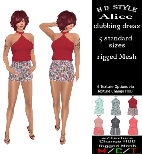 Alice clubbing dress with Texture Change HUD