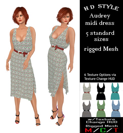 Audrey midi dress with Texture Change HUD