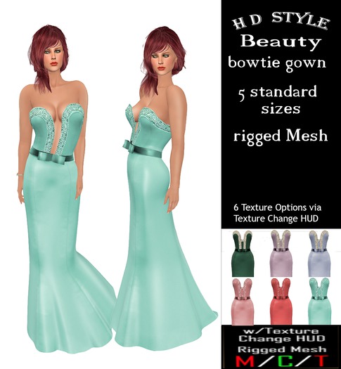 Beauty bowtie gown with Texture Change HUD