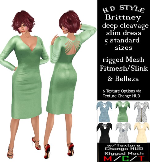 Brittney slim dress with Texture Change HUD