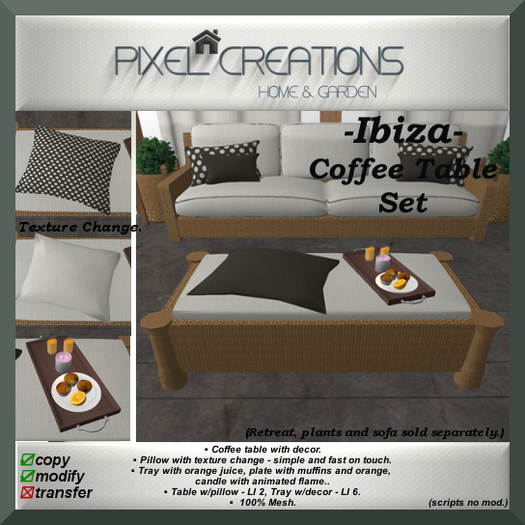 [PC] IBIZA - COFFE TABLE SET (Boxed)