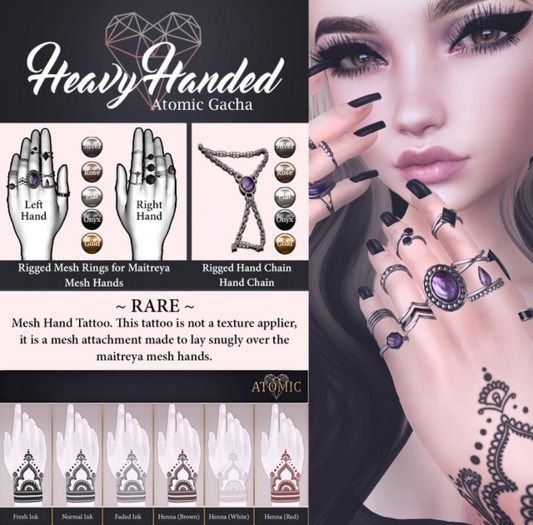 [Atomic] Gacha // Heavy Handed_Hand Chain - Rose 