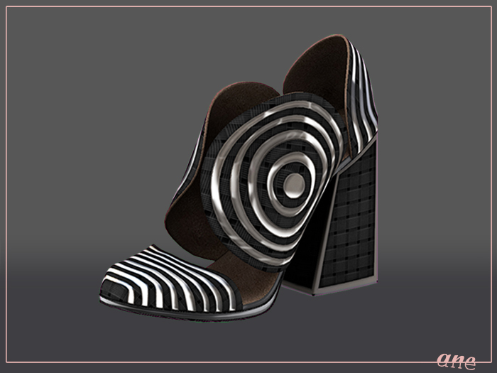 A N E Shoes - Whimsical Heels Black Pattern