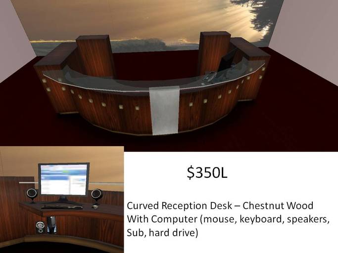 Curved Reception Desk Chestnut Wood1