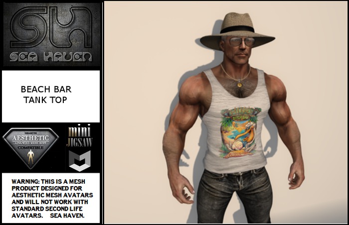 BEACH BAR Tank Top - Fitted Mesh