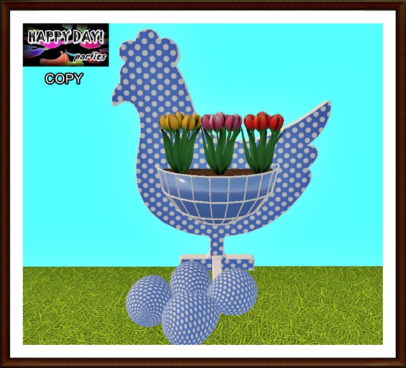 Easter - Blue Chicken Planter