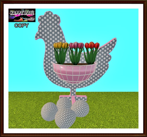 Easter - Gray Chicken Planter