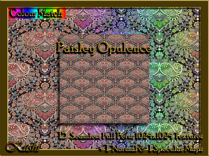 !Kushi! PaisleyOpulence Textures -WEAR TO UNPACK