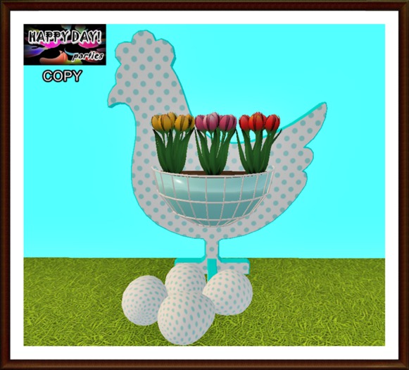 Easter - White Chicken Planter