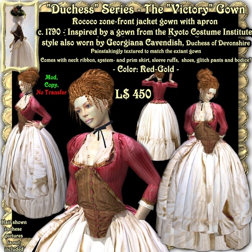 Wunderlich's Victory - red-gold Rococo Zone-front gown