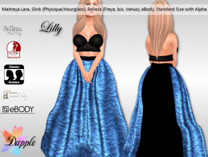 Dapple- Lilly Gown- Blue/Black [boxed]
