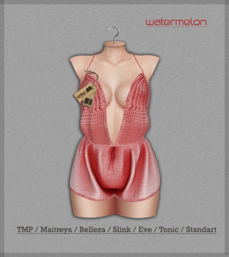 _CATWALK_ " Knitted Romper WATERMELON " PACK