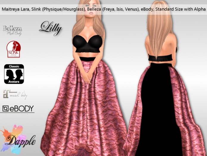 Dapple- Lilly Gown- Coral/Black [boxed]