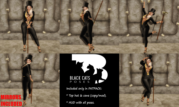 Black Cats poses - Cane dancer (female) FATPACK