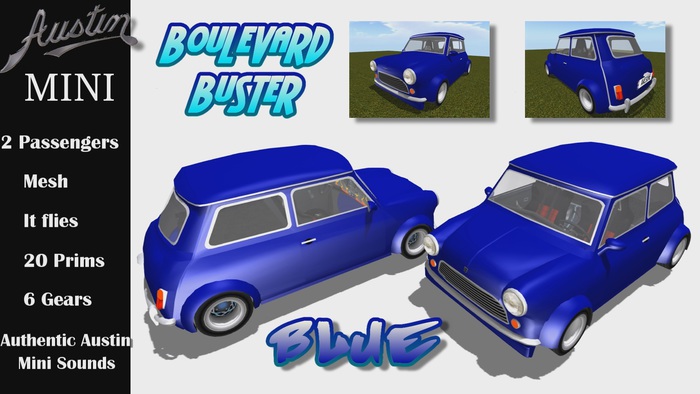Austin Mini Blue "Boulevard Buster"