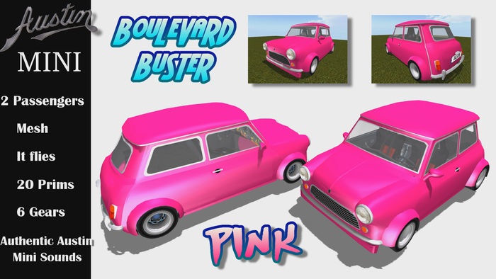 Austin Mini Pink "Boulevard Buster"
