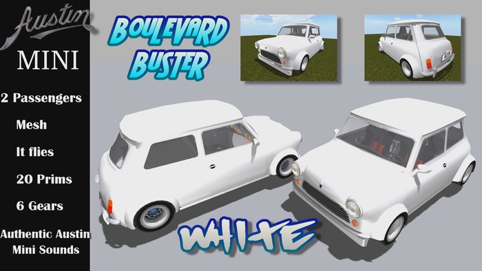 Austin Mini White "Boulevard Buster"