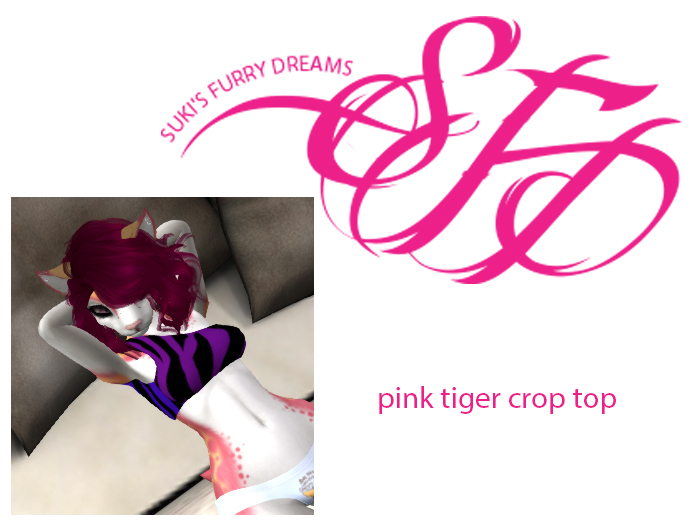 ~SFD~ Kemono Pink Tiger Crop Top