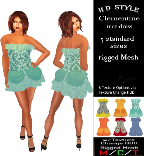 Clementine dress with Texture Change HUD